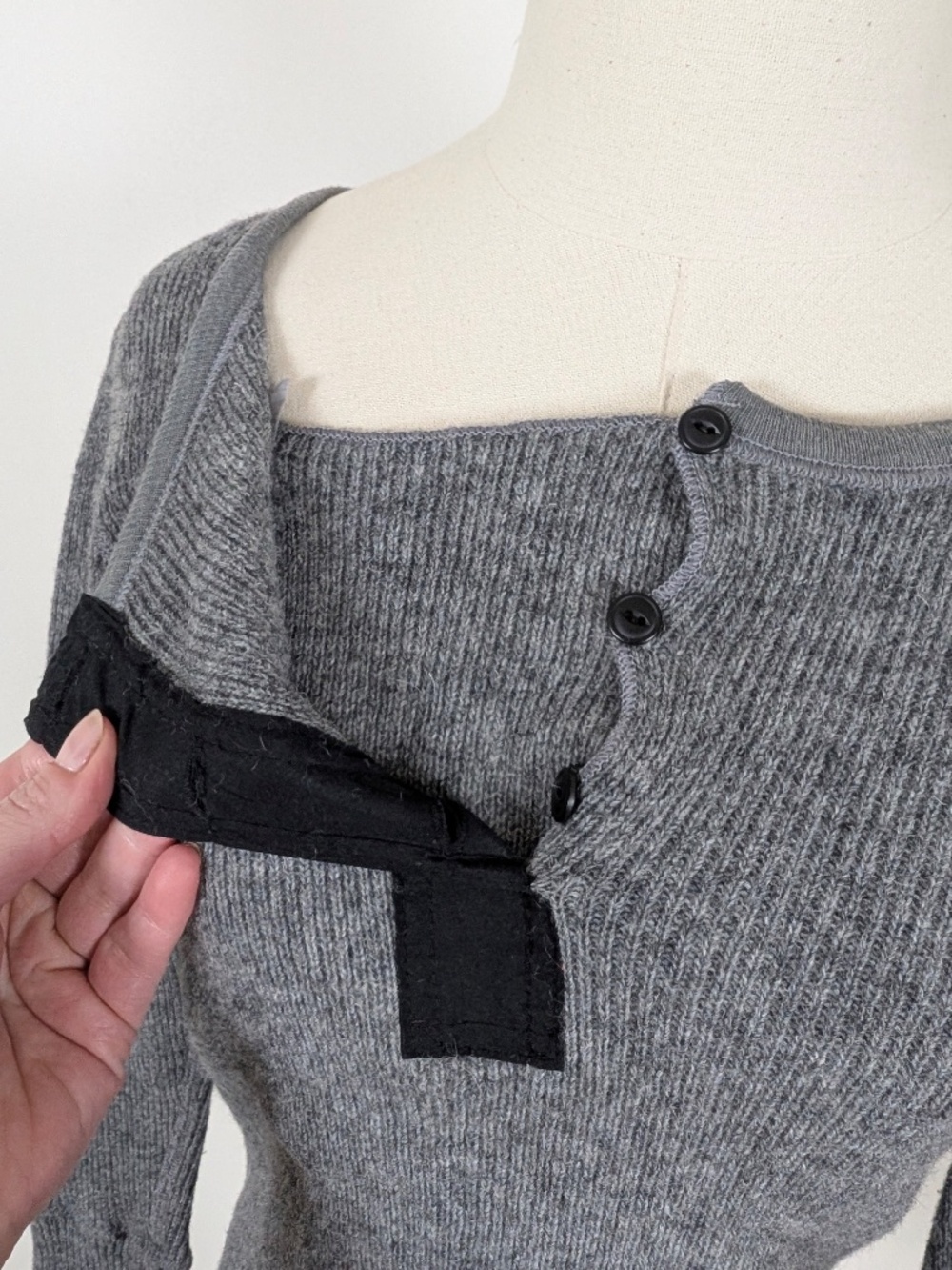 Stanfield Thermal 3/4 Sleeve Top Wool Layer Size Small Grey - Picture 5 of 14